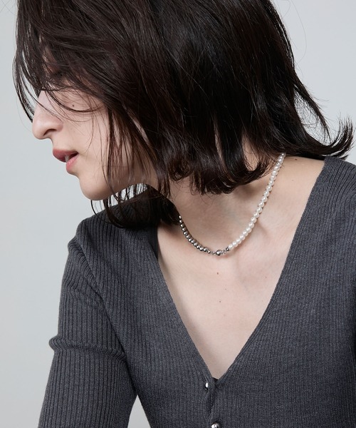 ネックレス・チョーカー Emblem Pearl Necklace les bon bon｜mellow pearl noir choker ネックレス チョーカー
