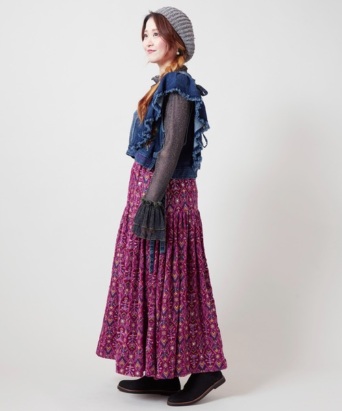 チャイハネ(チャイハネ)の「【チャイハネ】ブライド刺繍ロングスカート(スカート・レディース・レッド/ブラック/グリーン/ピンク・FREE)」の12枚目の写真