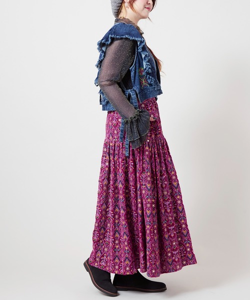 チャイハネ(チャイハネ)の「【チャイハネ】ブライド刺繍ロングスカート(スカート・レディース・レッド/ブラック/グリーン/ピンク・FREE)」の14枚目の写真