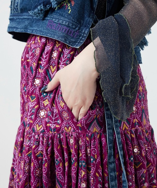 チャイハネ(チャイハネ)の「【チャイハネ】ブライド刺繍ロングスカート(スカート・レディース・レッド/ブラック/グリーン/ピンク・FREE)」の15枚目の写真