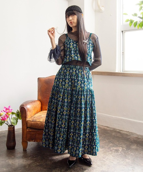 チャイハネ(チャイハネ)の「【チャイハネ】ブライド刺繍ロングスカート(スカート・レディース・レッド/ブラック/グリーン/ピンク・FREE)」の7枚目の写真