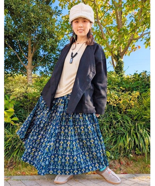 チャイハネ（チャイハネ）の「【チャイハネ】ブライド刺繍ロングスカート（スカート・レディース・レッド/ブラック/グリーン/ピンク・FREE）」の6枚目の写真