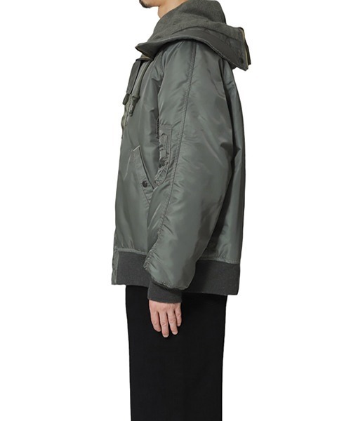 marka（マーカ）の「marka / マーカ：N-2B - nylon twill -：M24C-18BL01C[COR]（ミリタリージャケット・メンズ・グリーン系その他/ブラック・2/1/3）」の12枚目の写真