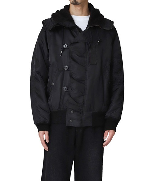 marka（マーカ）の「marka / マーカ：N-2B - nylon twill -：M24C-18BL01C[COR]（ミリタリージャケット・メンズ・グリーン系その他/ブラック・2/1/3）」の17枚目の写真