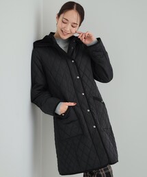 SHOO・LA・RUE | 【フード取り外し可/撥水加工/S-LL】自然にくびれる あったかダイヤ柄キルトコート(その他アウター)
