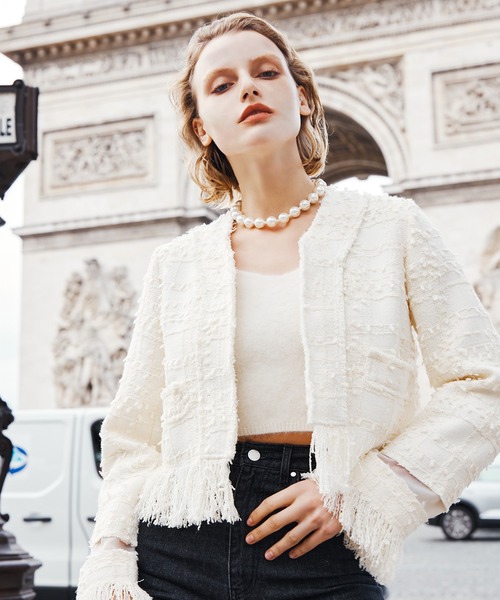 エイミーイストワール ツイードボアコンビオーバージャケット 【公式通販】