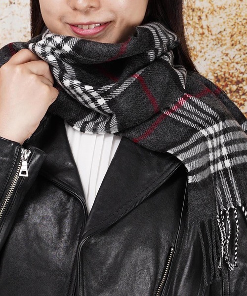 セール】日本製 桐生織り マフラー チェック ムジ グラデーション(GW