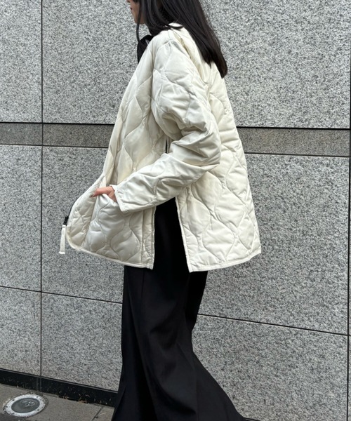 Scrap Book(スクラップブック)の「◆WEB限定 展開◆【TAION】MILITARY W-ZIP V NECK DOWN JKT(ダウンジャケット/コート・レディース・ホワイト系その他/ブラック・FREE)」の5枚目の写真