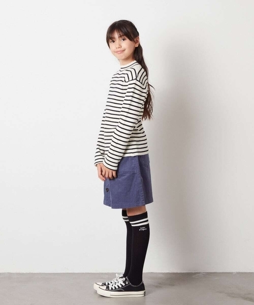 a.v.v（アーヴェヴェ）の「[160]ハイネックリブニット（ニット/セーター・キッズ・ホワイト/ライトグレー/アイボリー・160）」の12枚目の写真