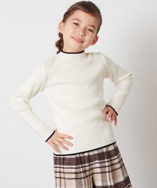 a.v.v（アーヴェヴェ）の「[160]ハイネックリブニット（ニット/セーター・キッズ・ホワイト/ライトグレー/アイボリー・160）」の22枚目の写真