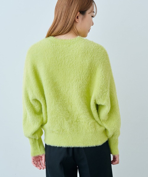 IEDIT（イディット）の「ＩＥＤＩＴ　ヘアリーシャギー素材のスパークルニット（ニット/セーター・レディース・グレイッシュブルー/イエロー/パープル・M/L/LL/3L/4L/S）」の8枚目の写真