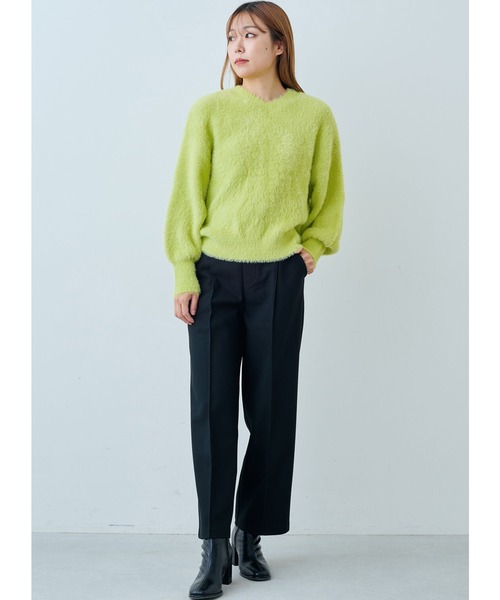 IEDIT（イディット）の「ＩＥＤＩＴ　ヘアリーシャギー素材のスパークルニット（ニット/セーター・レディース・グレイッシュブルー/イエロー/パープル・M/L/LL/3L/4L/S）」の6枚目の写真