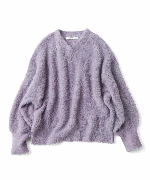 IEDIT（イディット）の「ＩＥＤＩＴ　ヘアリーシャギー素材のスパークルニット（ニット/セーター・レディース・グレイッシュブルー/イエロー/パープル・M/L/LL/3L/4L/S）」の12枚目の写真