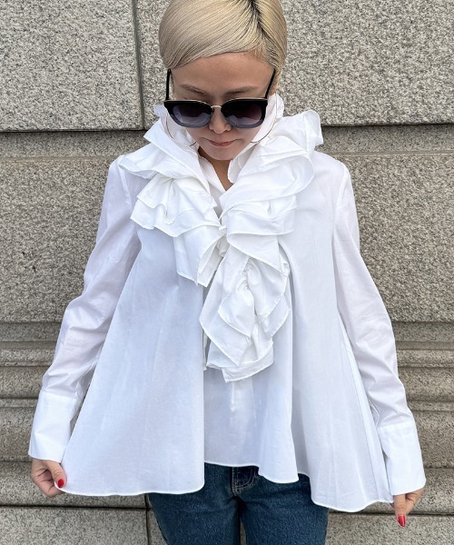 【JENNE】取り外しボリュームネックブラウス 取り外しボリュームネックブラウス（その他トップス）｜JENNE