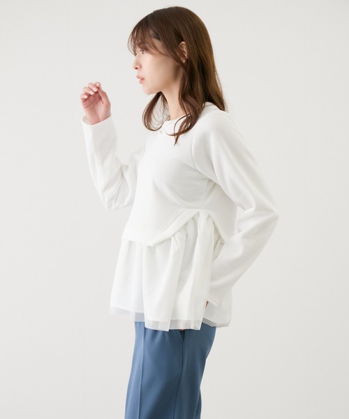 Jayro(ジャイロ)の「裾チュール重ねプルオーバー(Tシャツ/カットソー・レディース・ブラック/ネイビー/グレー/ホワイト系その他・M)」の19枚目の写真