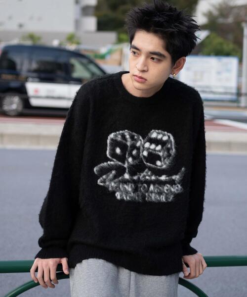 セール】WEGO/シャギーグラフィックプルオーバー（ニット/セーター