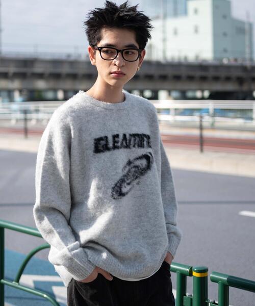 WEGO（ウィゴー）の「WEGO/シャギーグラフィックプルオーバー（ニット/セーター・メンズ・グレー/スミクロ/ブラック/ホワイト・LARGE/MEDIUM）」の19枚目の写真