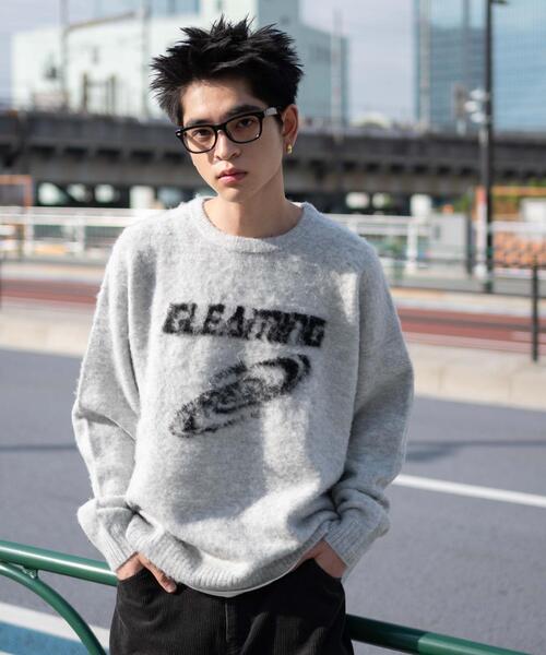 WEGO（ウィゴー）の「WEGO/シャギーグラフィックプルオーバー（ニット/セーター・メンズ・グレー/スミクロ/ブラック/ホワイト・LARGE/MEDIUM）」の10枚目の写真