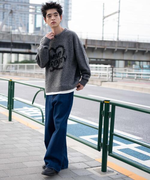 WEGO（ウィゴー）の「WEGO/シャギーグラフィックプルオーバー（ニット/セーター・メンズ・グレー/スミクロ/ブラック/ホワイト・LARGE/MEDIUM）」の18枚目の写真