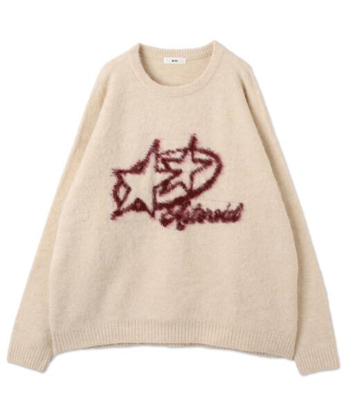 WEGO（ウィゴー）の「WEGO/シャギーグラフィックプルオーバー（ニット/セーター・メンズ・グレー/スミクロ/ブラック/ホワイト・LARGE/MEDIUM）」の12枚目の写真