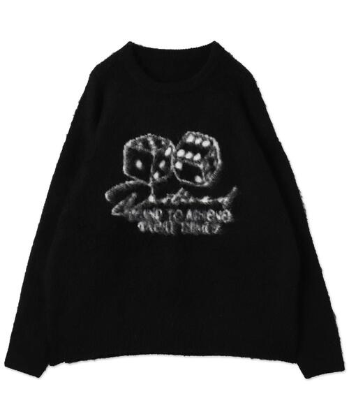 WEGO（ウィゴー）の「WEGO/シャギーグラフィックプルオーバー（ニット/セーター・メンズ・グレー/スミクロ/ブラック/ホワイト・LARGE/MEDIUM）」の15枚目の写真