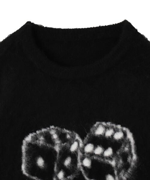 WEGO（ウィゴー）の「WEGO/シャギーグラフィックプルオーバー（ニット/セーター・メンズ・グレー/スミクロ/ブラック/ホワイト・LARGE/MEDIUM）」の6枚目の写真