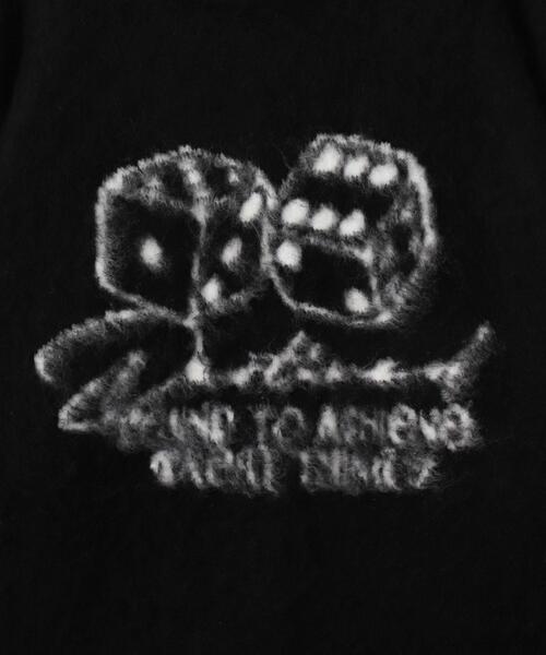 WEGO（ウィゴー）の「WEGO/シャギーグラフィックプルオーバー（ニット/セーター・メンズ・グレー/スミクロ/ブラック/ホワイト・LARGE/MEDIUM）」の7枚目の写真