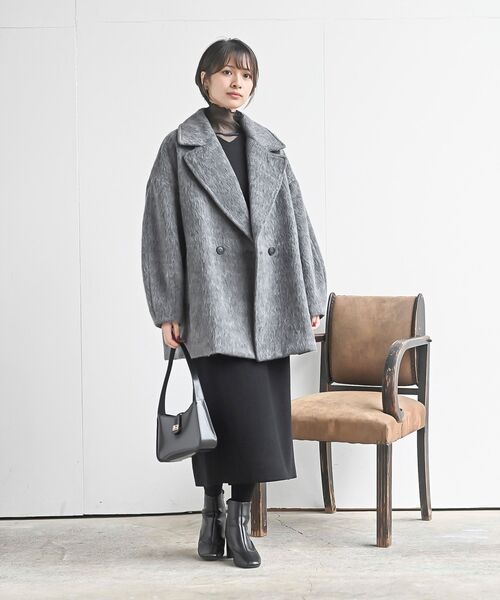 rps（アールピーエス）の「ミドルチェスターコート（チェスターコート・レディース・チャコールグレー/ブラック・フリー）」の3枚目の写真