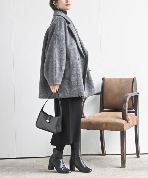 rps（アールピーエス）の「ミドルチェスターコート（チェスターコート・レディース・チャコールグレー/ブラック・フリー）」の6枚目の写真