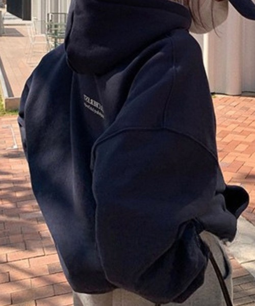 SPIGA（スピーガ）の「ﾌﾟﾘﾝﾄﾋﾞｯｸｼﾙｴｯﾄ裏起毛ﾌﾟﾙｵｰﾊﾞｰﾊﾟｰｶｰ（パーカー・レディース・ホワイト/ネイビー/グレー・FREE）」の4枚目の写真