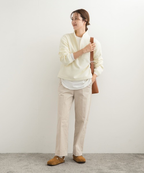 URBAN RESEARCH DOORS(アーバンリサーチドアーズ)の「『UR TECH』ピケフリースハーフジッププルオーバー(Tシャツ/カットソー・レディース・カーキ/アイボリー・MEDIUM)」の10枚目の写真