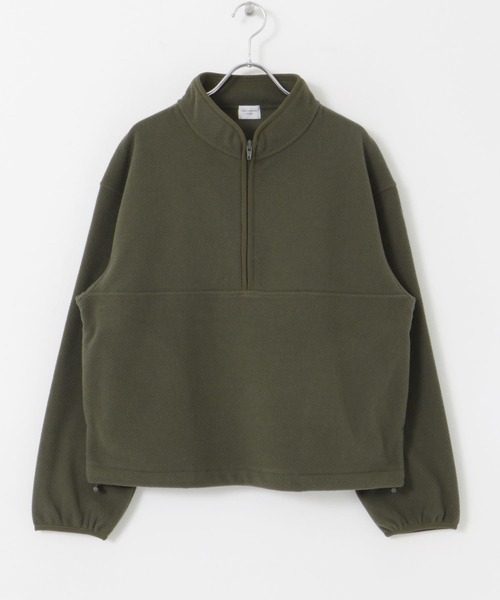 URBAN RESEARCH DOORS(アーバンリサーチドアーズ)の「『UR TECH』ピケフリースハーフジッププルオーバー(Tシャツ/カットソー・レディース・カーキ/アイボリー・MEDIUM)」の22枚目の写真