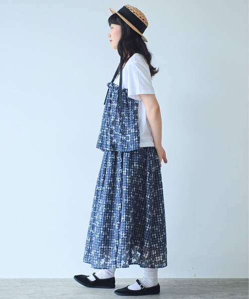 bulle de savon(ビュルデサボン)の「gingham×hana opal Tシャツ(Tシャツ/カットソー・レディース・レッド/ネイビー・FREE)」の11枚目の写真