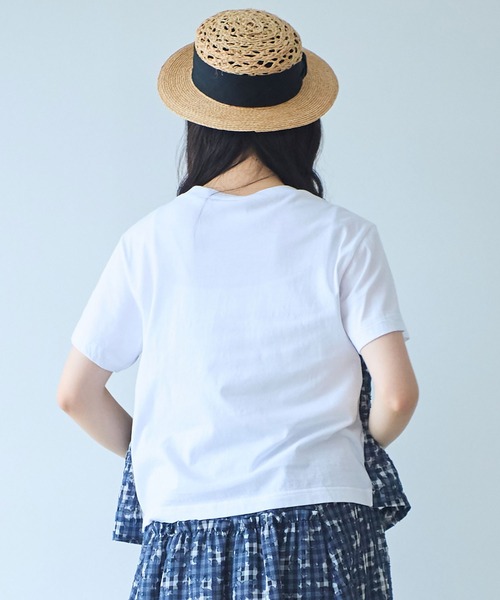 bulle de savon(ビュルデサボン)の「gingham×hana opal Tシャツ(Tシャツ/カットソー・レディース・レッド/ネイビー・FREE)」の8枚目の写真