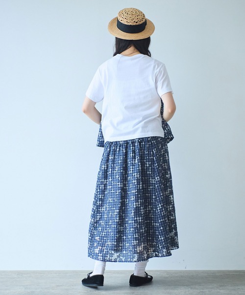 bulle de savon(ビュルデサボン)の「gingham×hana opal Tシャツ(Tシャツ/カットソー・レディース・レッド/ネイビー・FREE)」の12枚目の写真