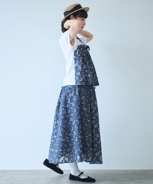 bulle de savon(ビュルデサボン)の「gingham×hana opal Tシャツ(Tシャツ/カットソー・レディース・レッド/ネイビー・FREE)」の13枚目の写真