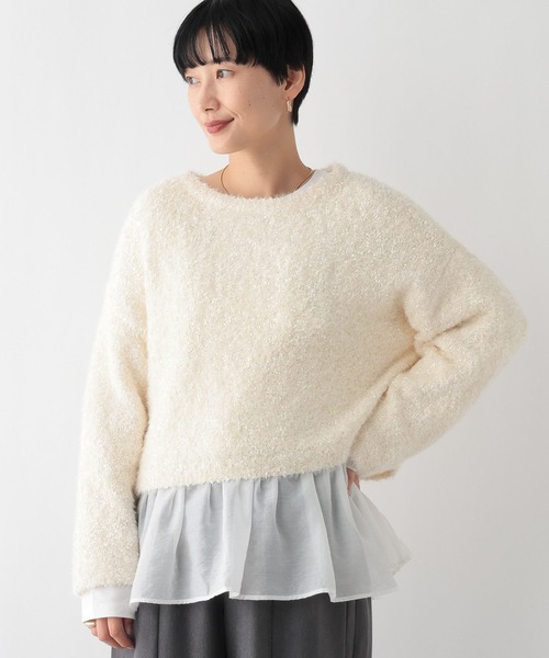 LEPSIM（レプシィム）の「5ゲージフラッグヤーンプルオーバー 251624（ニット/セーター・レディース・グレー/アイボリー/ブルー・FREE）」の5枚目の写真