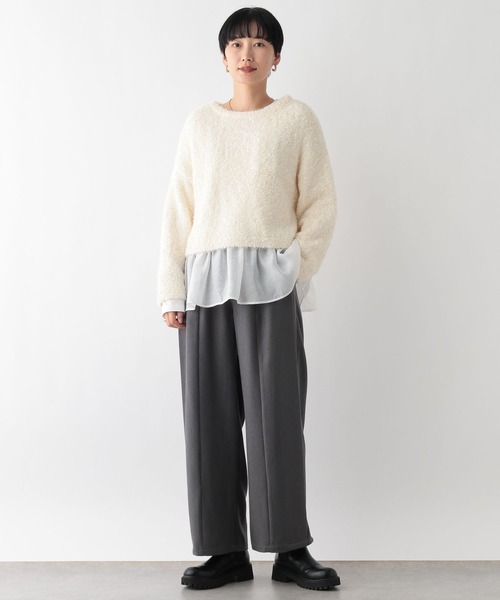 LEPSIM（レプシィム）の「5ゲージフラッグヤーンプルオーバー 251624（ニット/セーター・レディース・グレー/アイボリー/ブルー・FREE）」の7枚目の写真