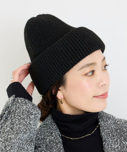 B.C STOCK(ベーセーストック)の「ニットCAP(ニットキャップ/ビーニー・レディース・ホワイト/ブラック/グリーン・FREE)」の3枚目の写真