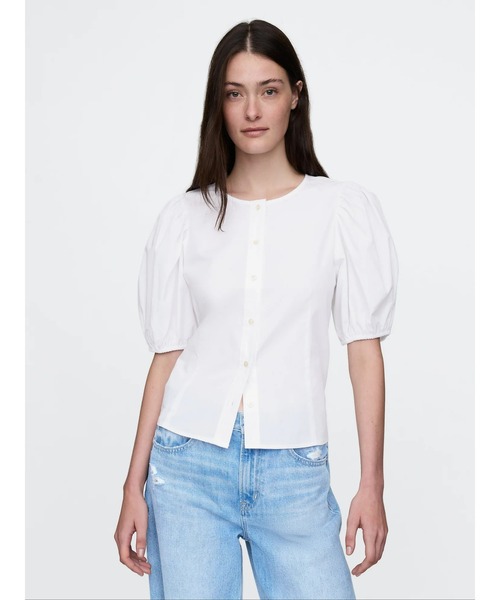 セール】ポプリン パフスリーブ トップス（シャツ/ブラウス）｜GAP