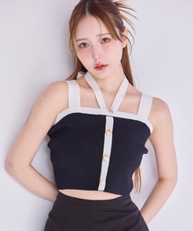 one after another NICE CLAUP | セット対応/配色ニットビスチェ(キャミソール)