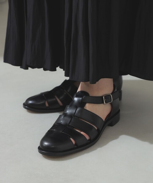 ✧美品【ビューティー＆ユース】グルカサンダル38 黒　レザー　箱付き BEAUTY&YOUTH UNITED ARROWS（ビューティーアンドユース