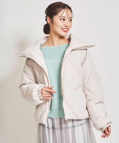 31 Sons de mode（トランテアン　ソン　ドゥ　モード）の「ダイヤキルトＢＩＧカラーブルゾン（ブルゾン・レディース・クリーム/カーキ/ブラック・36/38）」の3枚目の写真