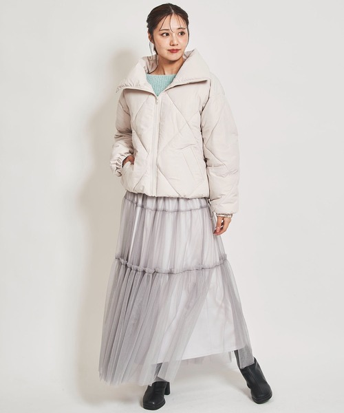 31 Sons de mode（トランテアン　ソン　ドゥ　モード）の「ダイヤキルトＢＩＧカラーブルゾン（ブルゾン・レディース・クリーム/カーキ/ブラック・36/38）」の12枚目の写真