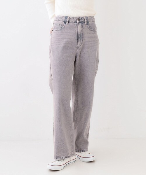 Cutie Blonde（キューティーブロンド）の「◆【洗える/S-LL】ヴィンテージ風　ワイドストレートデニムパンツ（デニムパンツ・レディース・ベージュ/ベビーピンク・01/02/03）」の2枚目の写真