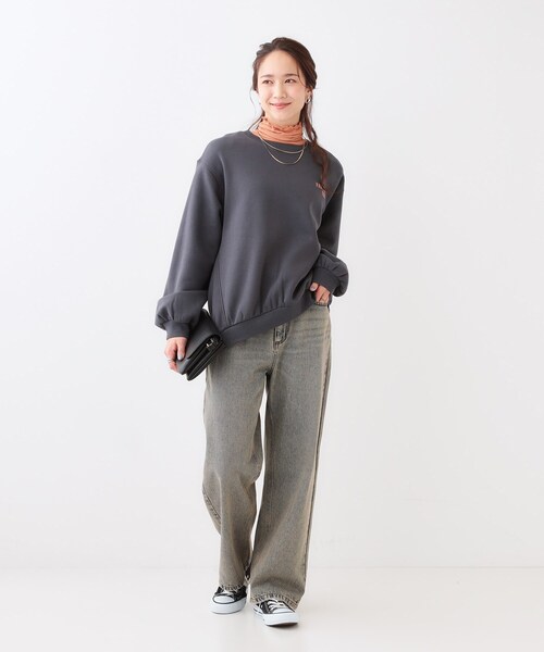 Cutie Blonde（キューティーブロンド）の「◆【洗える/S-LL】ヴィンテージ風　ワイドストレートデニムパンツ（デニムパンツ・レディース・ベージュ/ベビーピンク・01/02/03）」の5枚目の写真