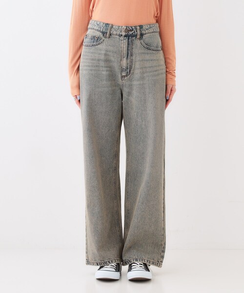 Cutie Blonde（キューティーブロンド）の「◆【洗える/S-LL】ヴィンテージ風　ワイドストレートデニムパンツ（デニムパンツ・レディース・ベージュ/ベビーピンク・01/02/03）」の11枚目の写真