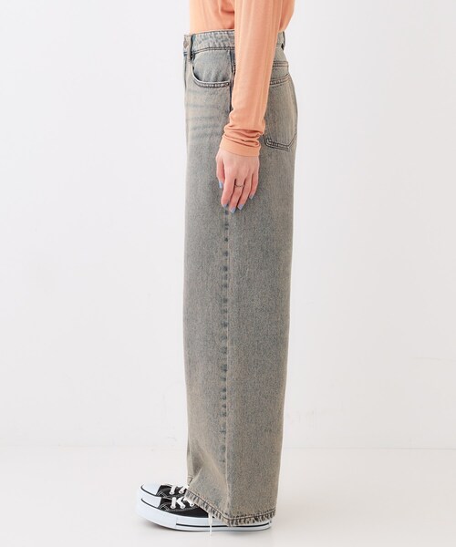 Cutie Blonde（キューティーブロンド）の「◆【洗える/S-LL】ヴィンテージ風　ワイドストレートデニムパンツ（デニムパンツ・レディース・ベージュ/ベビーピンク・01/02/03）」の12枚目の写真