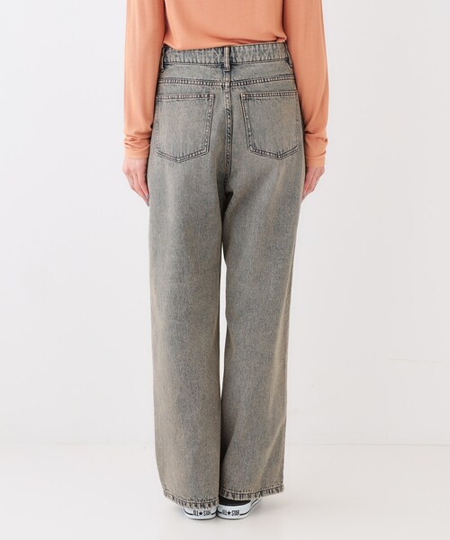 Cutie Blonde（キューティーブロンド）の「◆【洗える/S-LL】ヴィンテージ風　ワイドストレートデニムパンツ（デニムパンツ・レディース・ベージュ/ベビーピンク・01/02/03）」の13枚目の写真