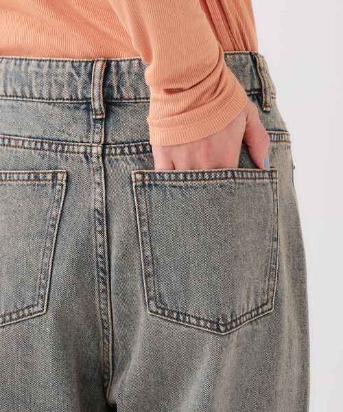 Cutie Blonde（キューティーブロンド）の「◆【洗える/S-LL】ヴィンテージ風　ワイドストレートデニムパンツ（デニムパンツ・レディース・ベージュ/ベビーピンク・01/02/03）」の16枚目の写真